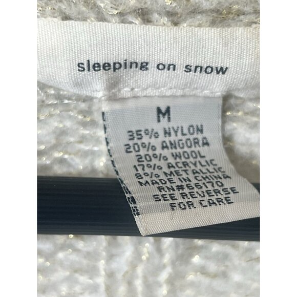 Anthropologie Sleeping on Snow Cardigan Cream Ivory Knit Fairy Cottage Boho M - Picture 4 of 4